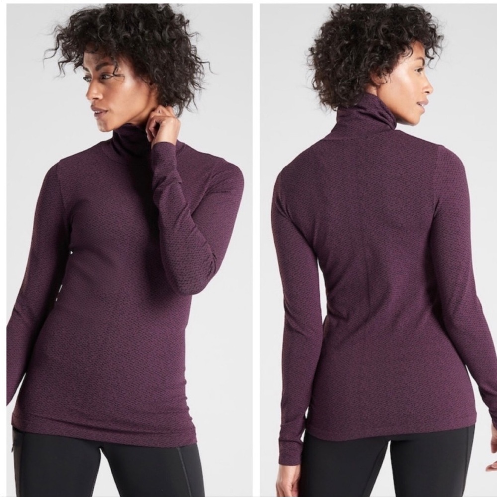 NEW ATHLETA Burgundy Flurry Peak Turtleneck
